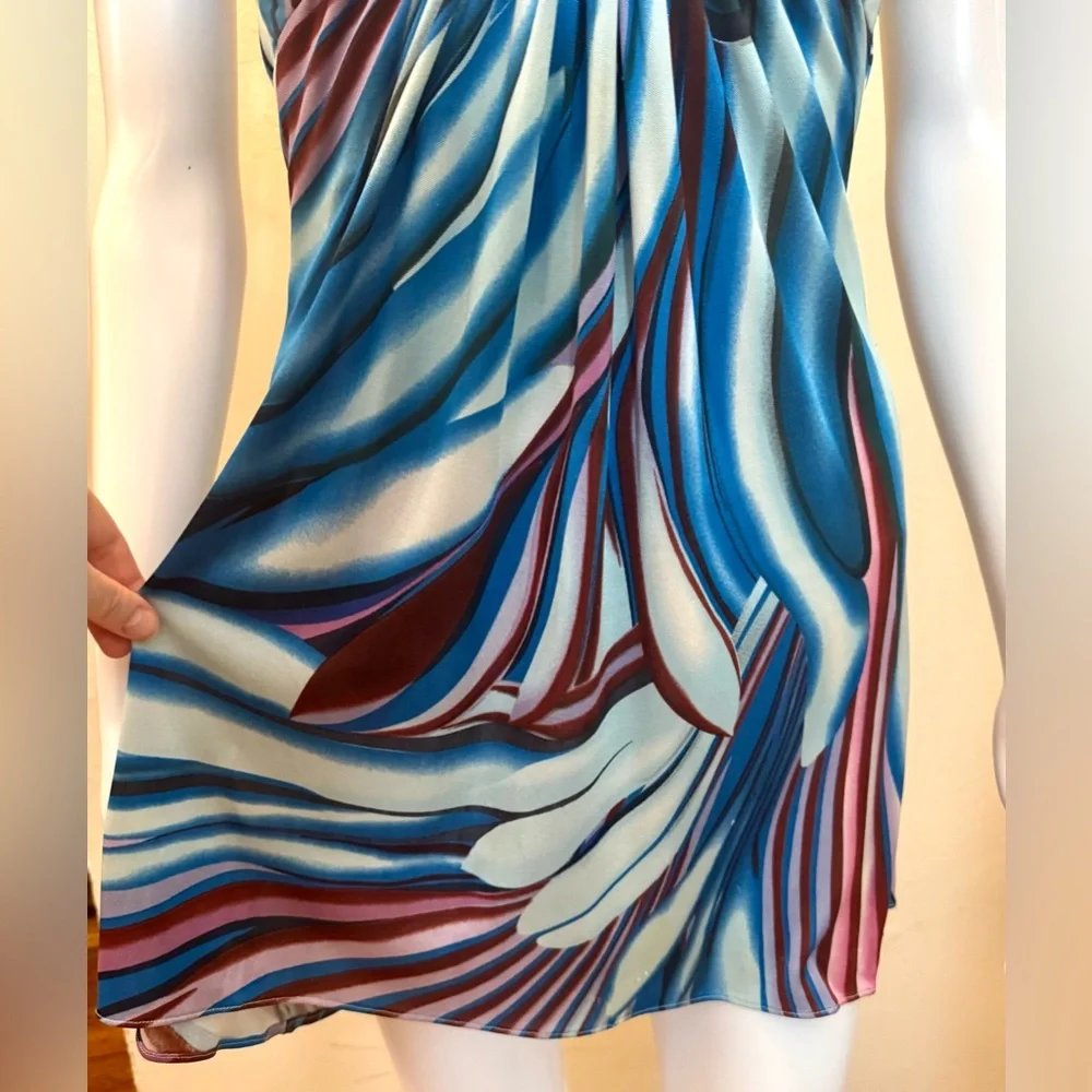SKY Statement Necklace Swirl Print Strapless Mini Dress - Size Small - Picture 10 of 12